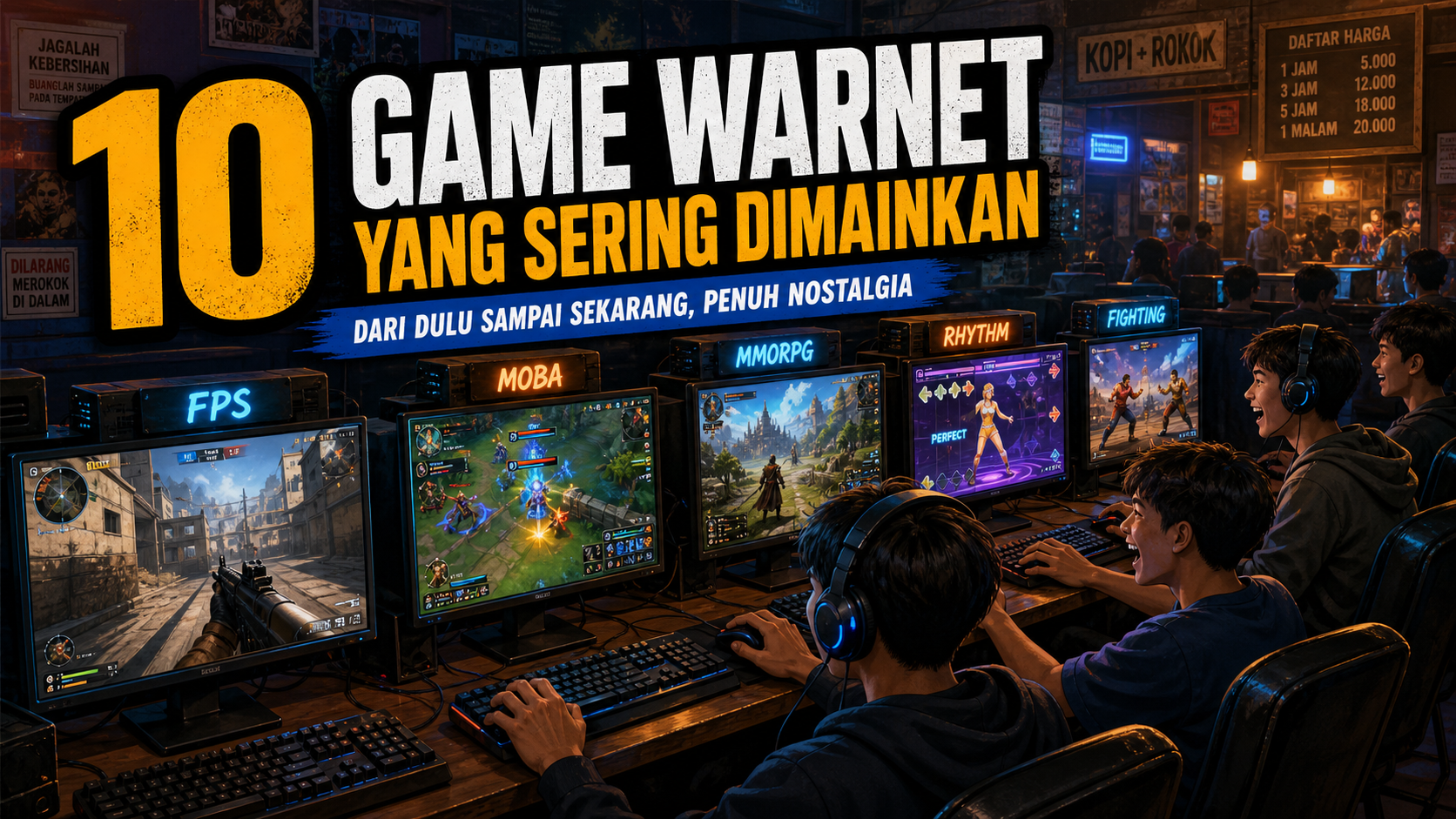 Inilah 10 game warnet yang sering dimainkan dari dulu sampai sekarang, mulai dari game FPS, MOBA, hingga game online penuh nostalgia.